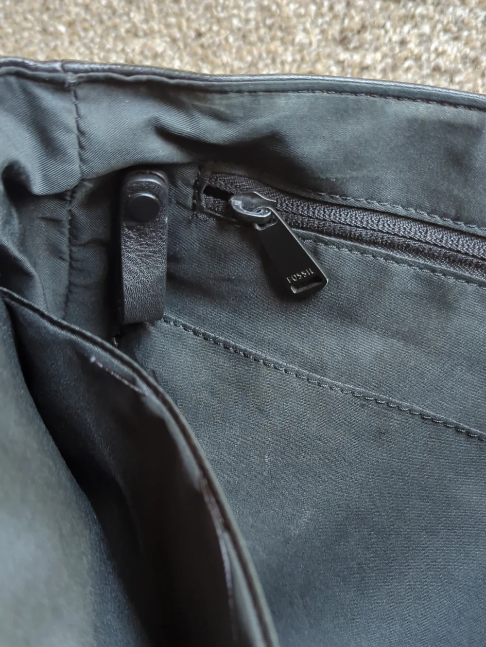 Fossil Black Leather Buckner Messenger Bag